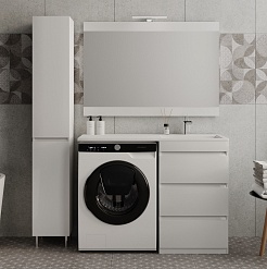 Style Line Мебель для ванной Даллас 110 R Люкс Plus 3 ящика белая – фотография-2